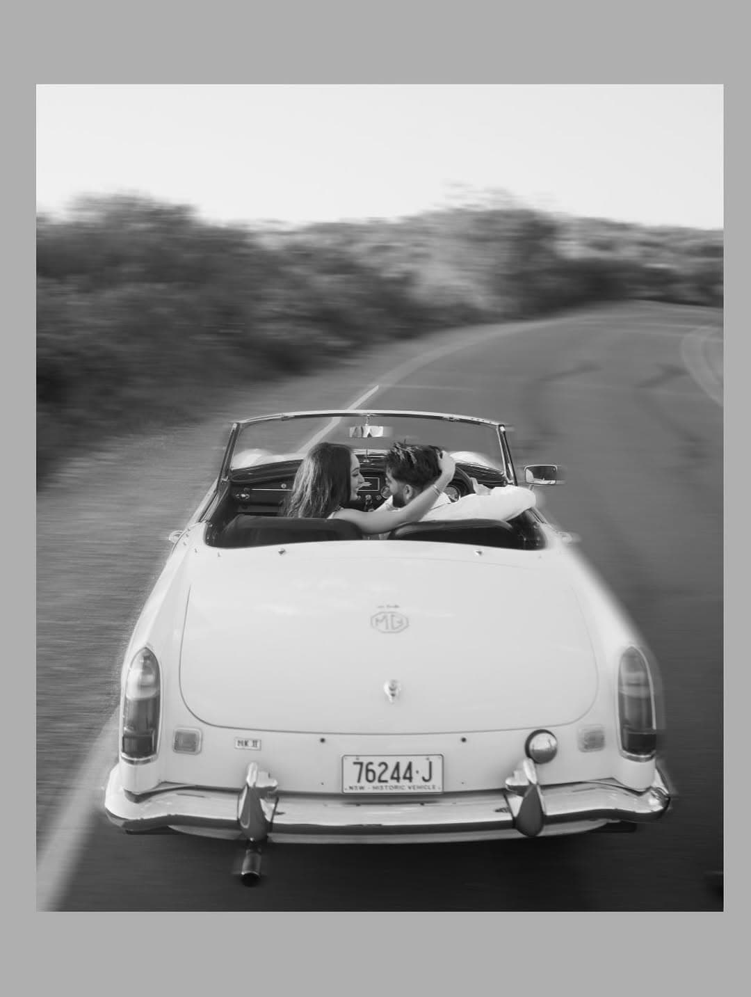 Bridal portrait — cinematic driving shot